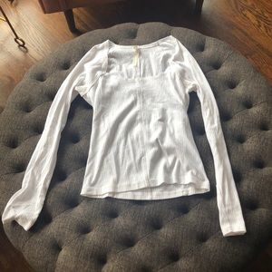 White free people long-sleeve top